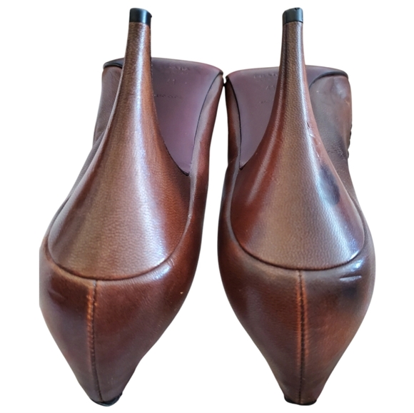 Y2K Vintage PRADA Leather Applique Flower Accent Pumps Heels Size 41 - Picture 9 of 10